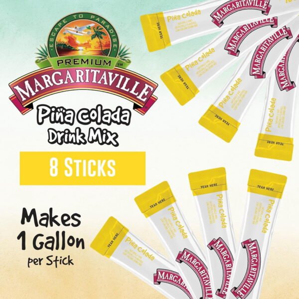 Margaritaville Sugar Free Powdered Drink Mix, Piña Colada, 8 Count Gallon Pitcher Packets