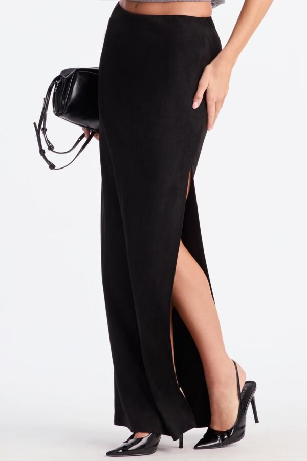Peyton Low Rise Faux Suede Maxi Skirt