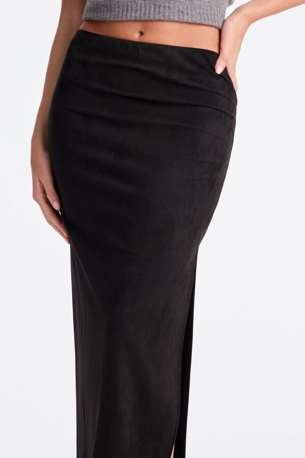 Peyton Low Rise Faux Suede Maxi Skirt