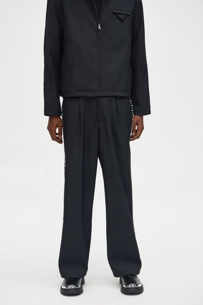 Baggy Pleated Pearl Pant