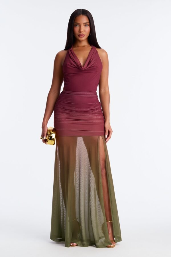 Toying Hearts Ombre Mesh Maxi Dress
