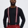 Contrast Stripe Stretch Fit Adjustable Suspenders