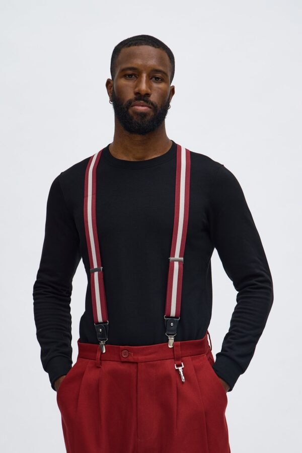 Contrast Stripe Stretch Fit Adjustable Suspenders
