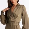 Braylynn Belted Satin Midi Dress