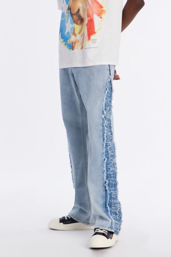 Stacked Slim Flare Fray Panel Jean