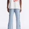 Stacked Slim Flare Fray Panel Jean