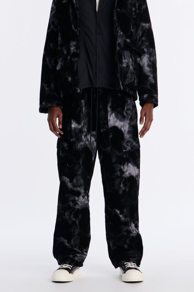 Baggy Flocked Marble Cargo Pant