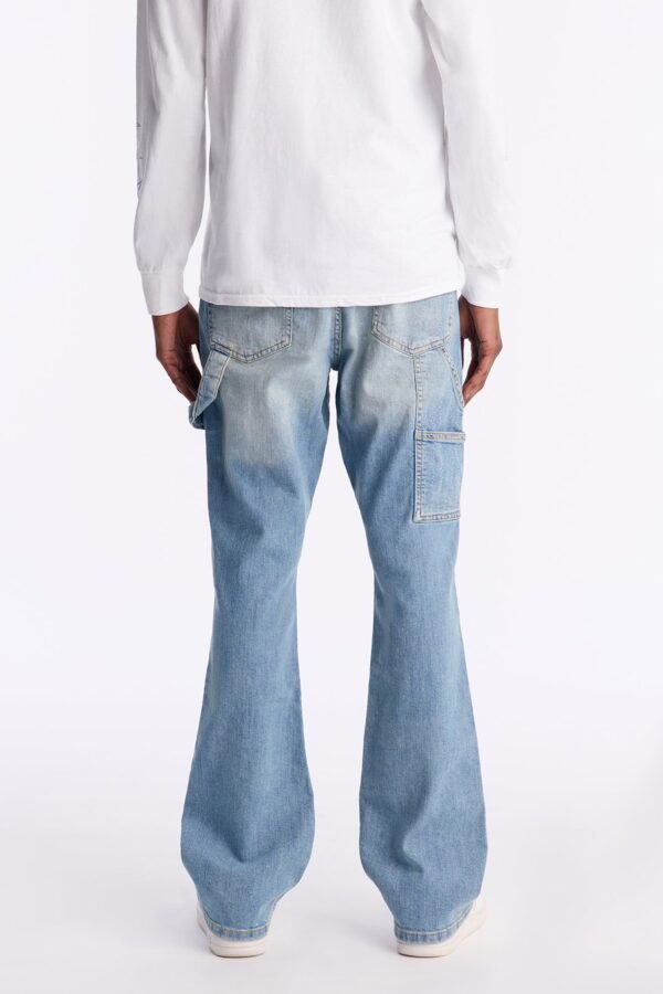 Stacked Skinny Flare Textured Carpenter Jean
