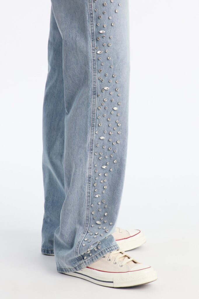 Stacked Slim Flare Another Level Jeweled Jean