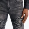 Stacked Slim Flare Fray Waves Jeans