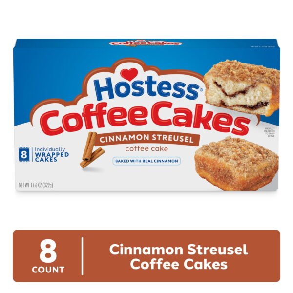 133156e3-bfc4-4a09-ba7a-4c7132f5bd1a.d7a508ddbfed1ff91d987adf04c30df0.jpeg Hostess Coffee Cakes, Cinnamon Streusel Snack Cakes, 11.6 oz Box (8 Count)