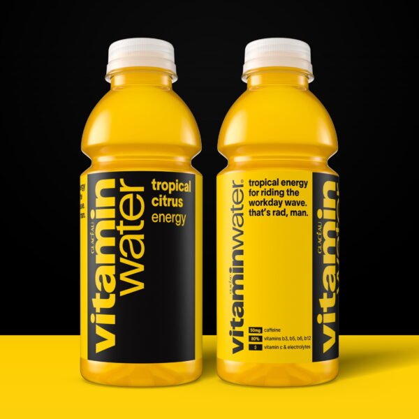 vitaminwater Energy Tropical Citrus Flavored Water Beverage Bottles, 16.9 fl oz, 6 Pack