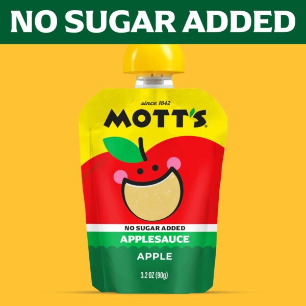 Mott's No Sugar Added Applesauce Variety Pack, 3.2 oz, 20 Count Clear Pouches