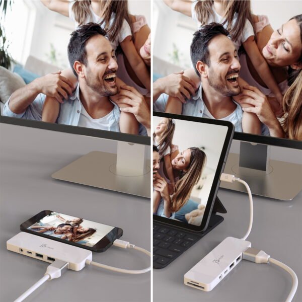 1dd17c7b-5778-42ef-a551-26b2cbc5f6b0.12faa33e5cda05b9aef0c6fe8e2fcc43.jpeg j5create USB-C® Multi-Port Hub, White, JCD373