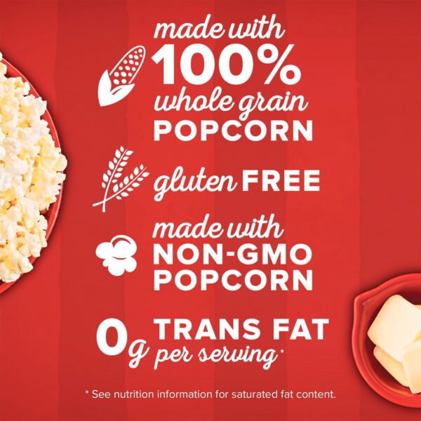 Orville Redenbacher’s Microwave Popcorn Mini Bags, Movie Theater Butter Flavor, 1.5 oz., 12-Count