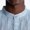 Slub Texture Cuban Collar Button Up Shirt