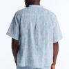 Slub Texture Cuban Collar Button Up Shirt
