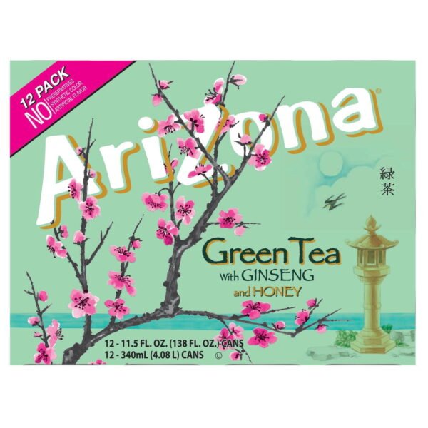 2519e69d-3fe6-4c50-9fdf-84379d30e4b5.be01f6444ab621937991f183236e2e57.jpeg Arizona Green Tea with Ginseng and Honey, 11.5 Fl Oz Cans (12-Pack)