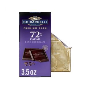 GHIRARDELLI Premium Dark 72% Cacao Dark Chocolate Bar, 3.5 oz Bar