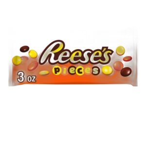 2667-white Reese's Pieces Peanut Butter in a Crunchy Shell King Size Candy, Bag 3 oz