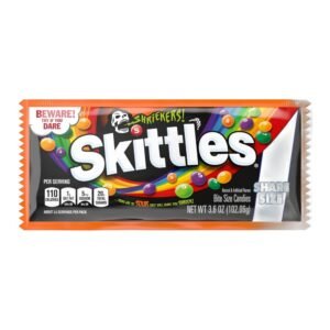 2669-white Skittles Shriekers Sour Halloween Chewy Candy Share Size Bag - 3.6 oz