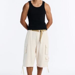 26GWNH2184_Taupe_JR_V1.jpg Belted Utility Baggy Cargo Short