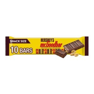 2711-white Hershey's Mr. Goodbar Chocolate with Peanuts Candy Bars & Miniatures, Snack Size, .45 oz (10 Count)