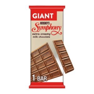 2719-white Hershey's Symphony Milk Chocolate Giant Candy, Bar 7.37 oz, 25 Pieces