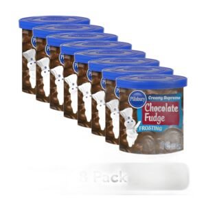 (8 pack) Pillsbury Creamy Supreme Chocolate Fudge Flavored Frosting, 16 oz Tub