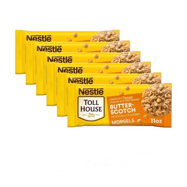 (6 pack) Nestle Toll House Butterscotch Baking Chips, Artificially Flavored, 11 oz Bag