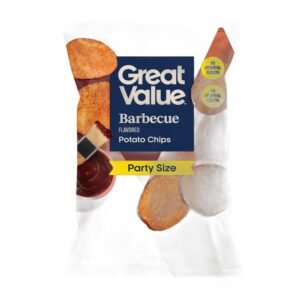 2843-white Great Value Barbecue Potato Chips Party Size, 12.5 oz Bag