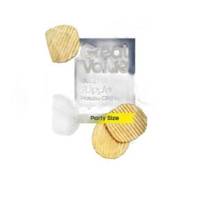 2845-white Great Value Ripple Salted Potato Chips Party Size, 13.5 oz Bag