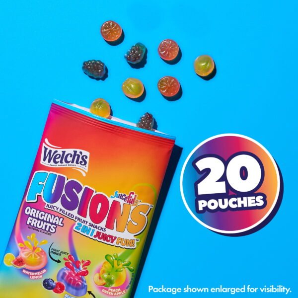 Welch's Fusions, Original Fruits, Soft Kids Fruit Snacks, Gluten Free, 0.8 oz, 20 Count