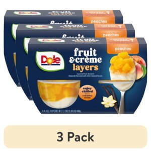 (3 pack) Dole Fruit Bowls Peaches & Creme Layers Snacks, 4.3oz 4 Total Cups