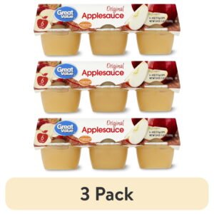 (3 pack) Original Applesauce, 4 oz, 6 Count