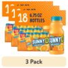 (3 pack) SUNNYD Tangy Original Shelf Stable Orange Juice Drink, 18 Count, 6.75 fl oz Bottles
