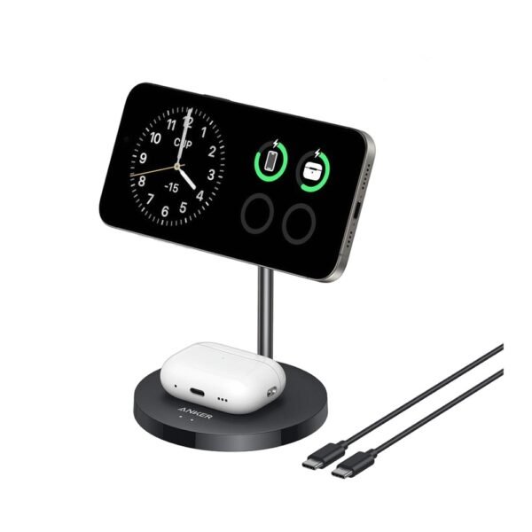 3139-white Anker 2-in-1 Qi2 15W Wireless Charging Stand