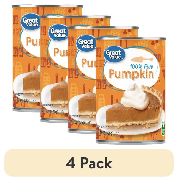 (4 pack) 100% Pure Pumpkin, 15 oz