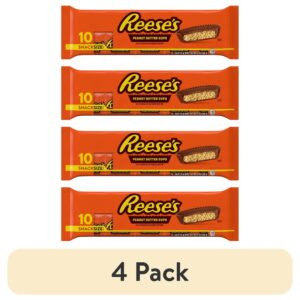 (4 pack) Reese's Milk Chocolate Peanut Butter Cups Candy, Snack Size, .55 oz (10 Count)