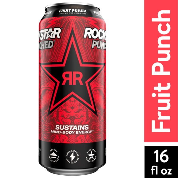 Rockstar Punched Fruit Punch Energy Drink, 16 oz Can