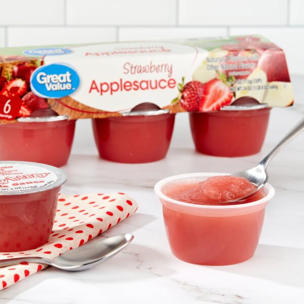 48b181e8-2281-455a-803c-60efca7f6d1a.6e61346906cd5f8807c570e6bf7b7e7e.jpeg (4 pack) Strawberry Applesauce, 4 oz, 6 Count