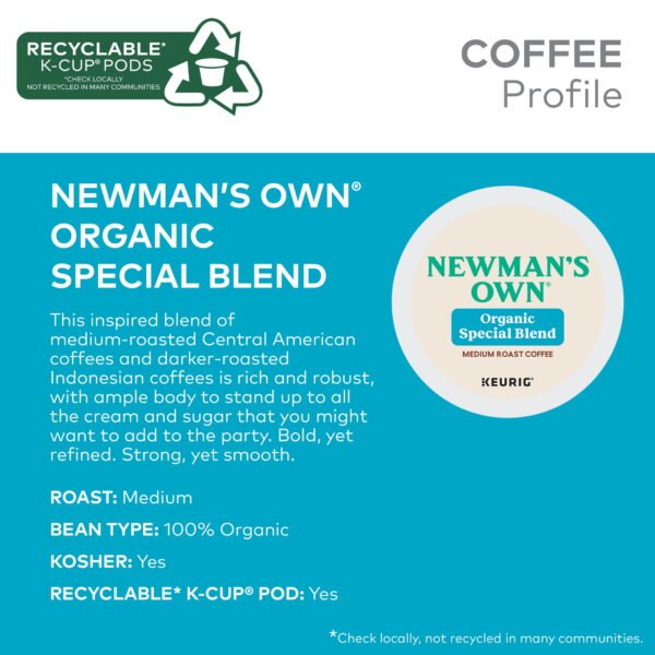 49920b6b-bf5e-4561-a03c-cf09a6379a7a.3dd0da297077190381ece03a0e588f3c.jpeg Newman's Own Organics Special Blend K-Cup Coffee Pods, Medium Roast, 48 Count for Keurig Brewers