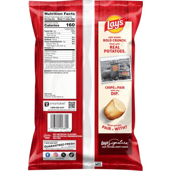 50448c77-61d4-4438-a488-2d3fc6332c6e.59145e4c011a4ab08015d0ea04454761.jpeg Lay's Wavy Potato Chips, Original Flavor, 7.75 oz Bag