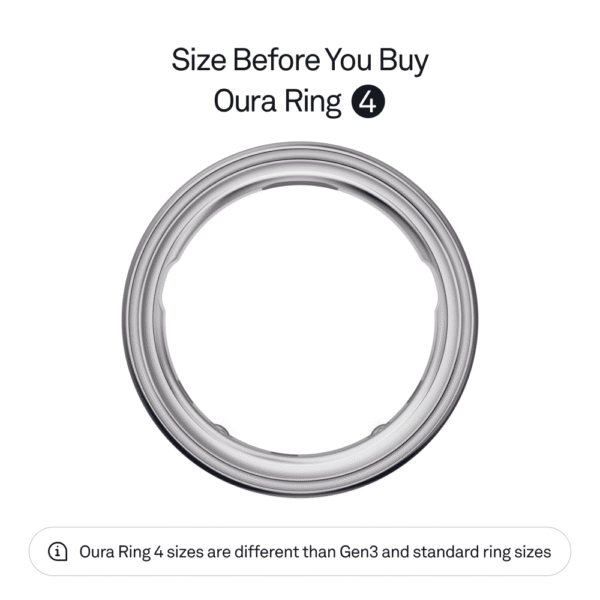 Oura Ring 4, Silver, Size 9, Smart Wearable, Sleep, Fitness & Heart Rate Tracker, 8-Day Battery (Size Before You Buy)