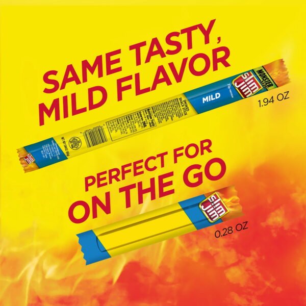 Slim Jim Smoked Jerky Meat Snack Sticks, Mild Flavor, 6g Protein Per Serving, Halloween Snacks, 0.28 oz. (26-Count)