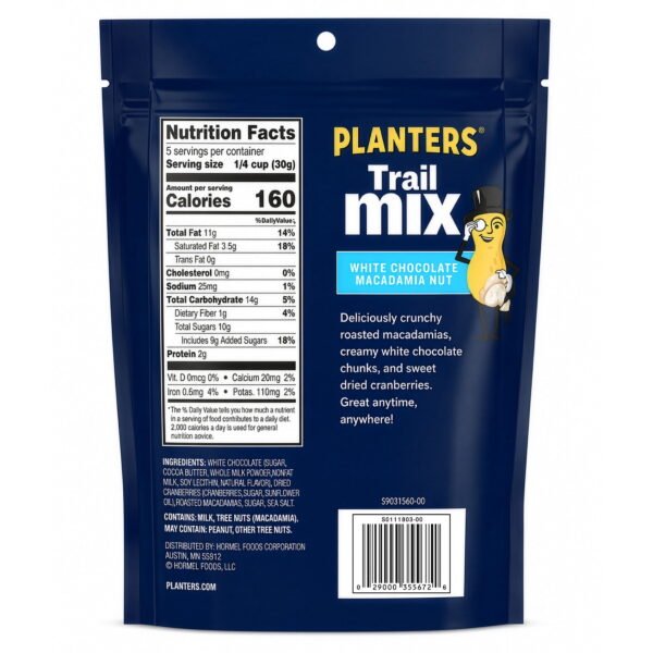 63e93bb6-ae5a-495e-9bbc-09133b4a1509.e9dceb9bbe06f2a7cc0dd4ff2ec11ded.jpeg PLANTERS Trail Mix, White Choc Macadamia Nut, 5 oz