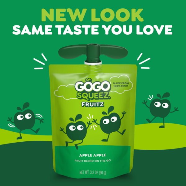 GoGo squeeZ No Sugar Added Apple Applesauce & Fruit Puree Pouches, 3.2 oz (16 Pack)