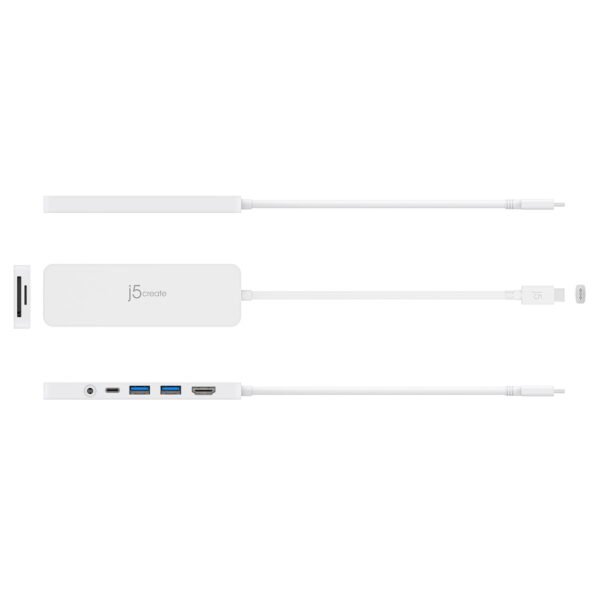 7024f515-80ec-488a-a072-e4b664f2ad2f.2ccc0603467a19c3010e8bf630ae020f.jpeg j5create USB-C® Multi-Port Hub, White, JCD373
