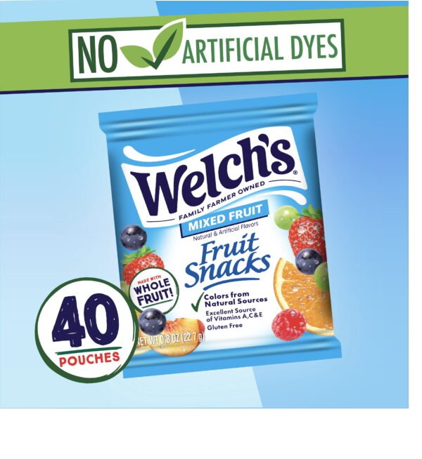 7499cfff-7992-4794-bfab-f1314b687526.5f0ad5f5f896b4e963c06503f823931a.jpeg Welch's Fruit Snacks, Mixed Fruit, Soft Gluten Free Kids Snacks, 0.8 oz, 40 Count