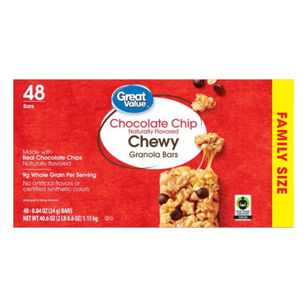 7fe4c72f-f1b3-4724-ad4a-20c73db29b2e.ed789c85fdf28e6aca586478c39ef4c6.jpeg Chocolate Chip Chewy Granola Bars, Family Size, 0.84 oz Bars, 48 Count